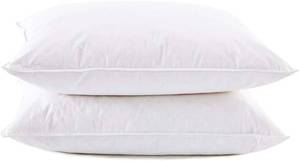 lot 1804 image: puredown Premium White Goose Feather and Down Pillow Set with Luxury Pillows 500 Fill Power, Set of 2, Standard Size