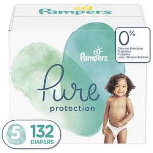 lot 4893 image: Pampers Pure Disposable Diapers One Month Supply - Size 5 (132ct)
