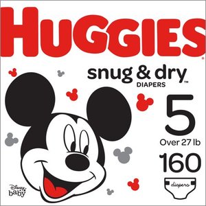 lot 4894 image: HUGGIES Snug & Dry Diapers, Size 5, 160 Count