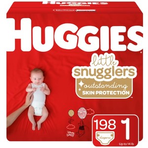 lot 4896 image: Huggies Little Snugglers Baby Diapers, Size 1 - 198 Count