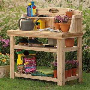lot 4904 image: Suncast Cedar Potting Bench