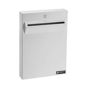 lot 4906 image: AdirOffice White Large Wall Mounted Weatherproof Steel Drop Box