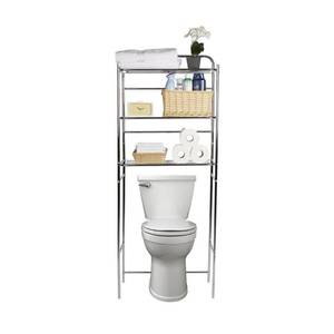lot 4907 image: Mind Reader 3 Tier toilet Rack, Bathroom Organizer, over The toilet Unit, Bathroom Space Saver, Accessories Stand Storage Organizer, Silver