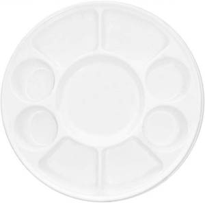 lot 4912 image: Quality Disposable Plastic Plates With 9 Compartments By Ekarro - Pack of 100 Pieces