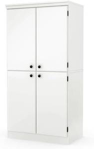 lot 4920 image: South Shore Tall 4-Door Storage Cabinet with Adjustable Shelves, Pure White