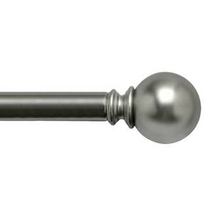 lot 4928 image: Bali 1 Ball Decorative Curtain Rod - Satin Nickel (66-120)