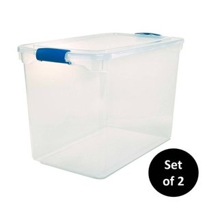 lot 4931 image: Homz 112 Quart Plastic Storage Latching Container, Set of 2