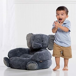 lot 4934 image: Trend Lab Childrens Plush Character Chair, ElephantGray