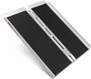 lot 4976 image: ORFORD Non Skid Wheelchair Ramp 5FT, Utility Mobility Access Threshold Ramp for Home Steps Stairs Doorways Scooter