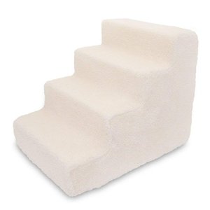 lot 4977 image: Best Pet Supplies ST220T-M Foam Pet StairsSteps, 4-Step, Lambswool