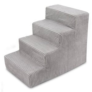 lot 4978 image: USA Made Pet StepsStairs with CertiPUR-US Certified Foam for Dogs & Cats by Best Pet Supplies - Gray, 4-Step (H 18) (ST230T-M)