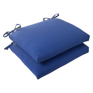 lot 4987 image: Outdoor 2-Piece Square Seat Cushion Set - Navy Fresco Solid