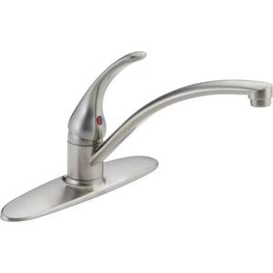 lot 5957 image: Delta Faucet B1310LF-SS Foundations Core-B Single Handle Kitchen Faucet, Stainless