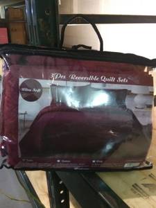 lot 5971 image: 3 Piece Ultrasonic Jessyhome Quilt Set