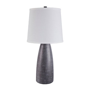 lot 5977 image: Signature Design by Ashley Shavontae Gray 28 Poly Table Lamp - Set of 2