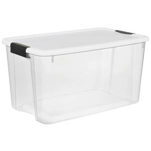 lot 6013 image: Sterilite Ultra 70 Qt Storage Tote - Set of 3, Light Clear