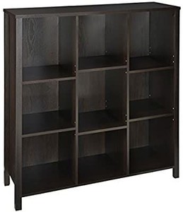 lot 6016 image: ClosetMaid 16058 Premium Adjustable 9-Cube Organizer, Black Walnut