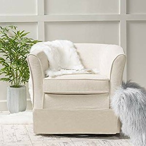 lot 6017 image: Christopher Knight Home Cecilia Swivel Chair, Natural