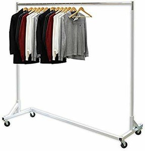 lot 6029 image: Simple Houseware Industrial Grade Z-Base Garment Rack, 400lb Load with 62 Extra Long bar