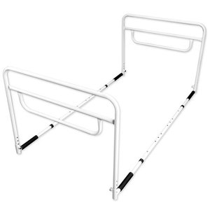 lot 6031 image: RMS Dual Bed Rail - Adjustable Height Bed Assist Rail, Bed Side Hand Rail - Fits Full & Twin Beds (Dual Hand Rail)