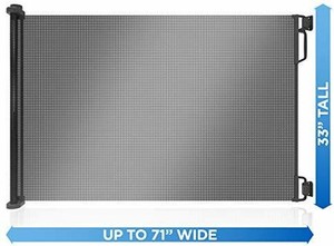 lot 6044 image: Perma IndoorOutdoor Retractable Baby Gate 41 Tall, Extends to 71 Wide, White