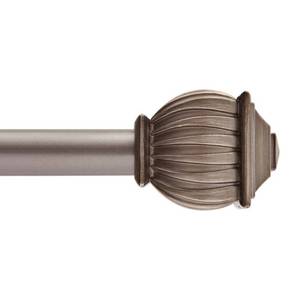 lot 6047 image: 48-86 Beckett 58 Standard Decorative Window Curtain Rod Pewter (Silver) - Kenney