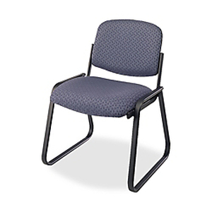 lot 6055 image: Office Star Work Smart Deluxe Sled Base Arm Chair with Designer Plastic Shell Back, Cadet