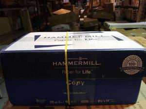 lot 6059 image: Hammermill 20lb Copy Paper, 8.5 x 11, 8 Ream Case, 4,000 Sheets, Made in USA, Sustainably Sourced From American Family Tree Farms, 92 Bright, Acid Free, Economical Multipurpose Printer Paper, 113640C