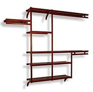 lot 6077 image: John Louis Home JLH-523 DIY Solid Wood Closet System, Standard, Red Mahogany