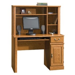 lot 6081 image: Sauder Orchard Hills Computer Desk, Carolina Oak finish