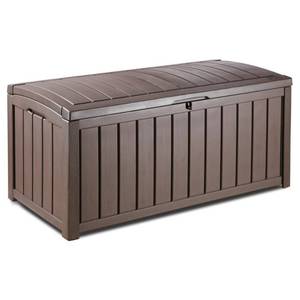 lot 6082 image: Glenwood 101 Gallon Outdoor Storage Box - Brown - Keter