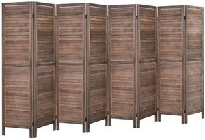 lot 6089 image: Rose Home Fashion RHF 8 Panel 5.6 Ft Tall Wood Room Divider, Wood Folding Room Divider Screens, Panel Divider&Room Dividers, Room Dividers and Folding Privacy Screens (8 Panel, Brown)
