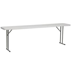 lot 6093 image: Flash Furniture 8-Foot Granite White Plastic Folding Training Table,