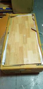 lot 6110 image: Home Styles Solid Wood Top Kitchen Cart, Natural Finish