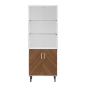 lot 6113 image: 68 Bookmatch Hutch - Solid White