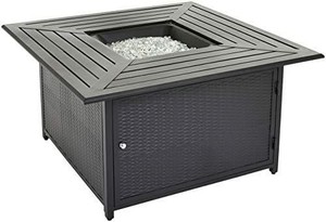 lot 7004 image: AmazonBasics 62515 Outdoor Patio Gas Table, Black Fire Pit