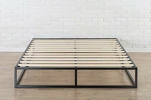 lot 7030 image: Zinus Joseph Modern Studio 10 Inch Platforma Low Profile Bed Frame  Mattress Foundation  Boxspring Optional  Wood slat support, Full