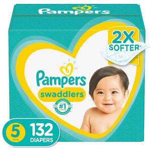 lot 9624 image: Pampers Swaddlers Disposable Diapers One Month Supply - Size 5 (132ct)
