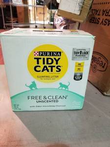 lot 9634 image: Purina Tidy Cats Clumping Cat Litter, Free & Clean Unscented Multi Cat Litter - 40 lb. Box