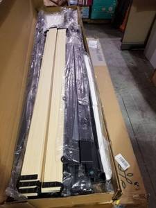 lot 9700 image: Zinus Platform Bed Full Metal Frame W Upholstered Headboard Wood Slat Support