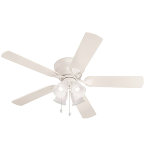 lot 1511 image: Harbor Breeze Centreville 52-in White Indoor Flush Mount Ceiling Fan 0807435