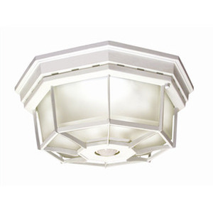 lot 1552 image: Secure Home 11.9-in W White Motion Activated Outdoor Flush-Mount Light