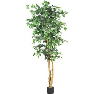 lot 1575 image: Nearly Natural 6-ft. Artificial Ficus Silk Tree, Green