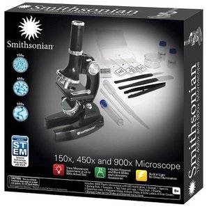lot 1594 image: Smithsonian 150X, 450X, 900X Microscope Kit