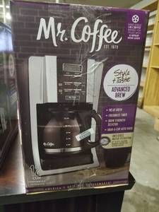 lot 1608 image: Mr. Coffee BVMC-SJX33GT 12-Cup Programmable Coffeemaker, Chrome