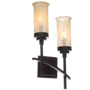 lot 1644 image: Hampton Bay Wall Mounted Lighting & Sconces 2-Light Iron Oxide Wall Sconce 18012