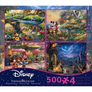 lot 1663 image: Ceaco Disney Thomas Kinkade 4pk Puzzle - 2000pc