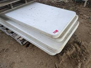 lot 929 image: (5) 8ftx30in Poly Folding Tables