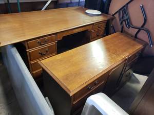 lot 2038 image: Front and back wooden desks