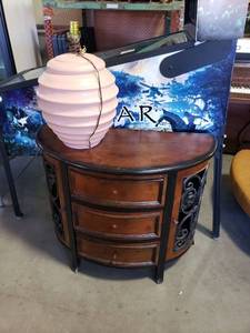 lot 2068 image: Lamp and cabinet